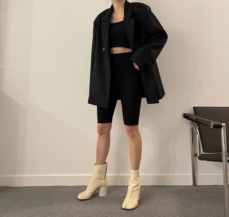 (現)細紋方領針織背心