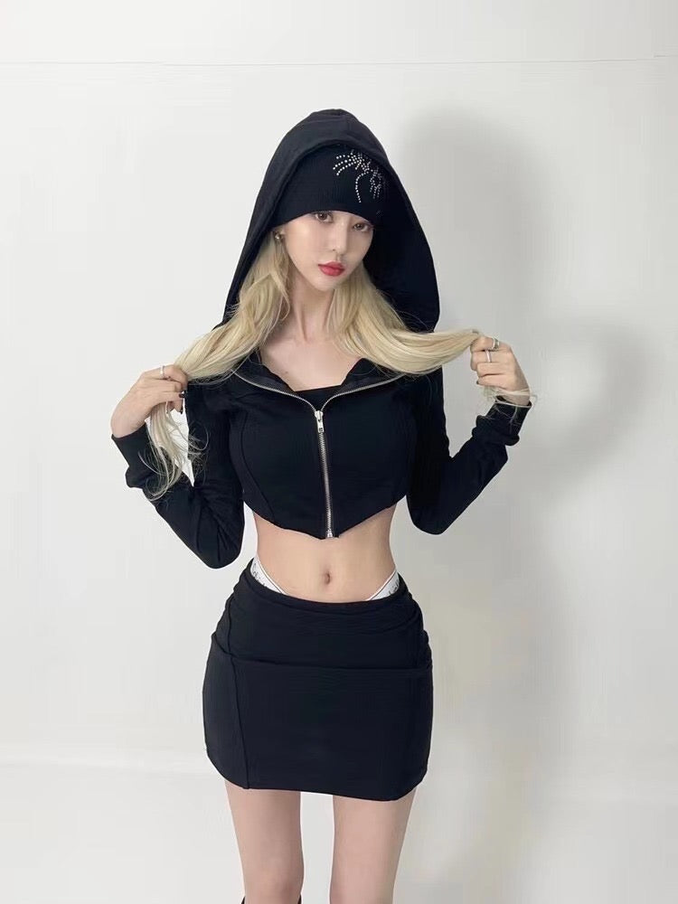(Fitting)美腰弧下擺線條細節套裝
