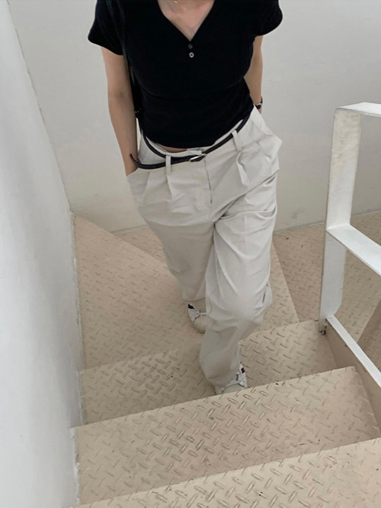 (現) V領鈕扣細節上衣