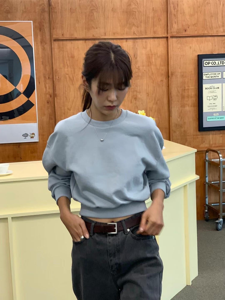 (Fitting)弧線修設計感修腰衛衣