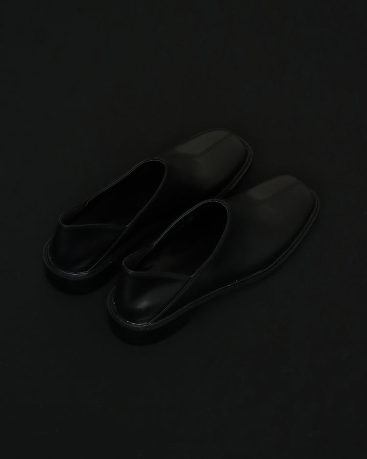 軟皮方頭兩穿皮鞋
