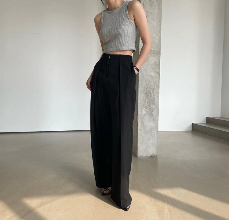 (現)窩夫質感削肩短背心-淡綠