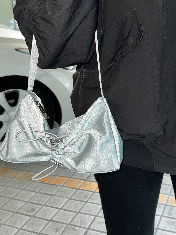 (現)金屬絲光設計感束帶包
