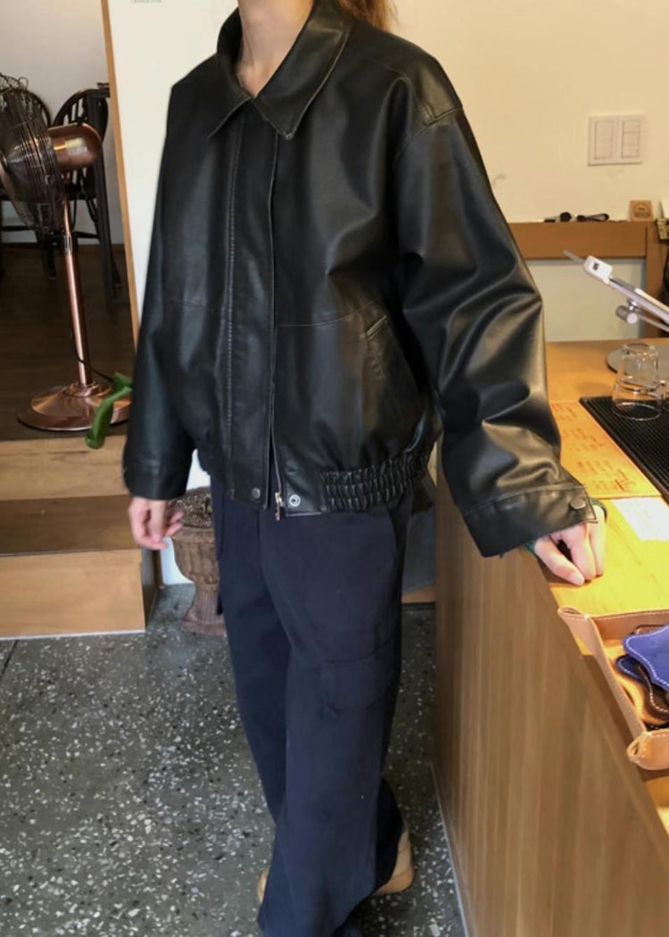 (現) 高質復古皮質細節設計感外套