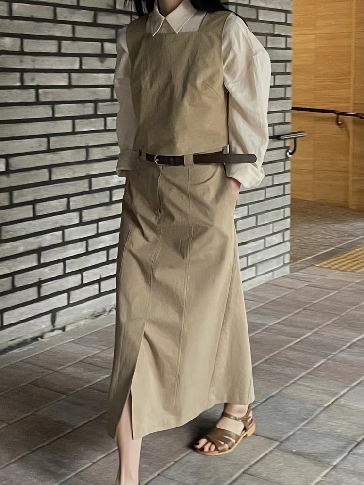 (現)輕薄後V設計感背心