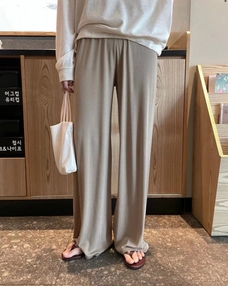 (現)軟糯垂感舒適長腿褲