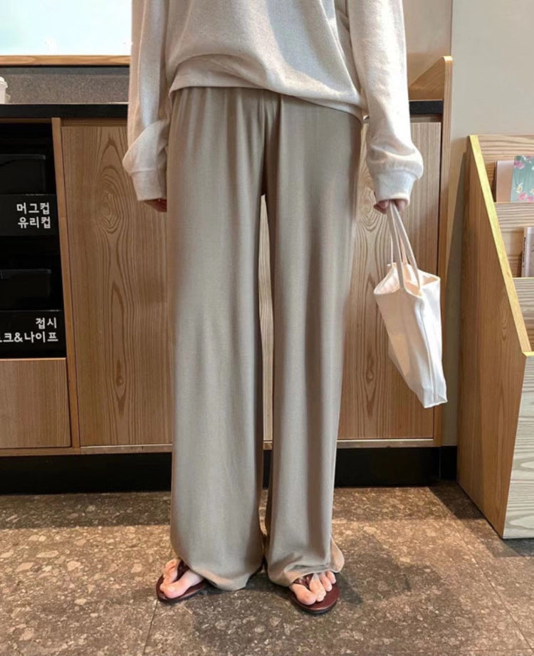 (現)軟糯垂感舒適長腿褲