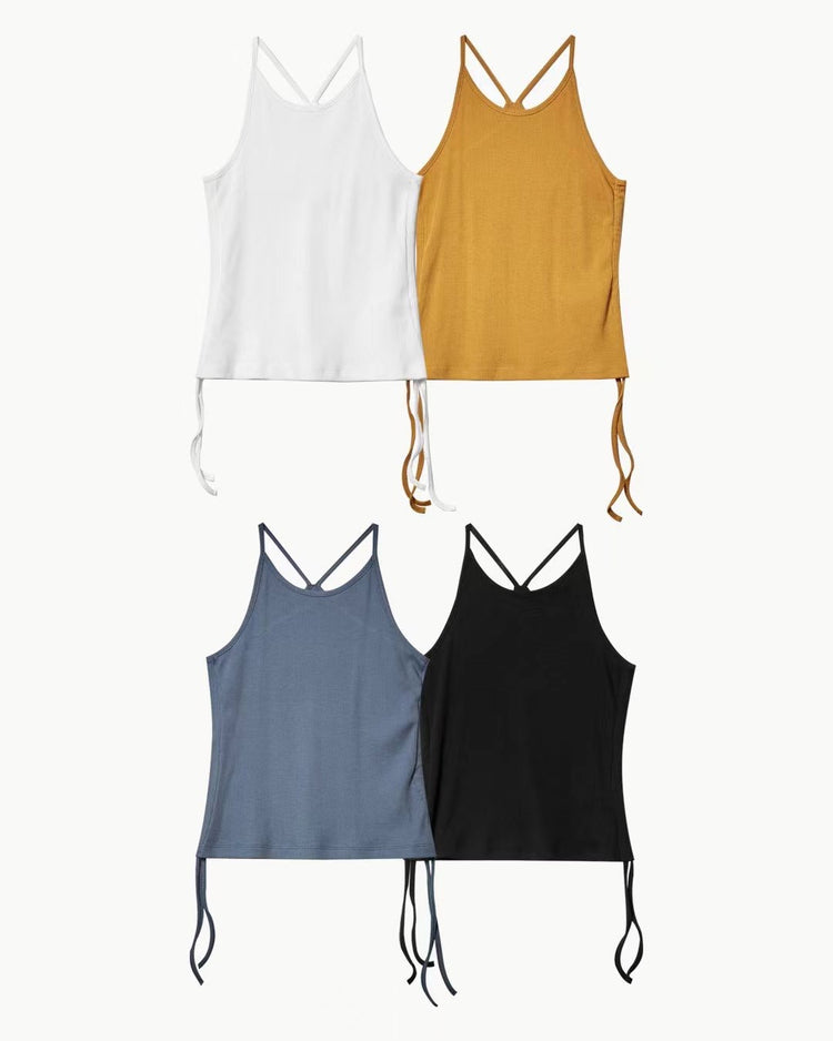 (現)高質側抽繩細節背心