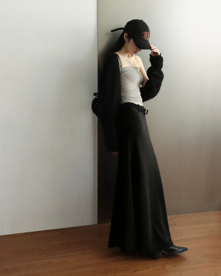 [bypurple.made] cloud maxi skirt-black
