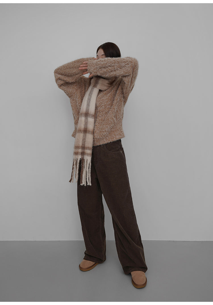 毛絨雙拉鏈鐵環細節連帽外套