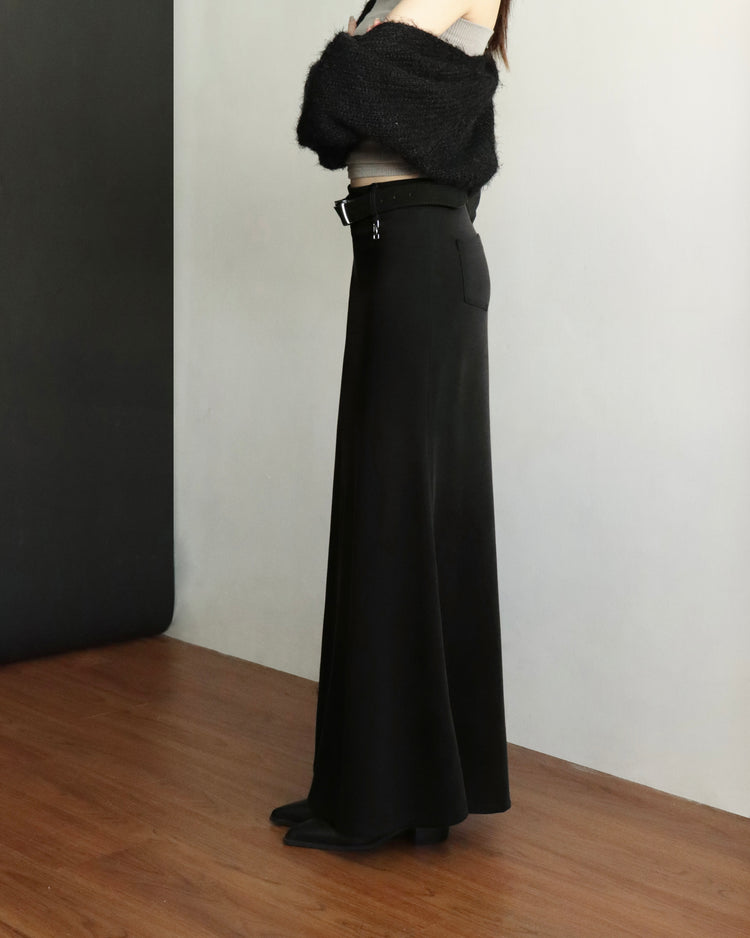 [bypurple.made] cloud maxi skirt-black