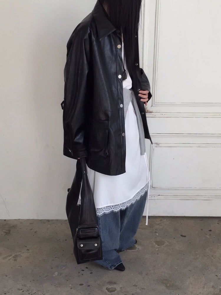 高級V領蕾絲邊綁帶細節連身裙