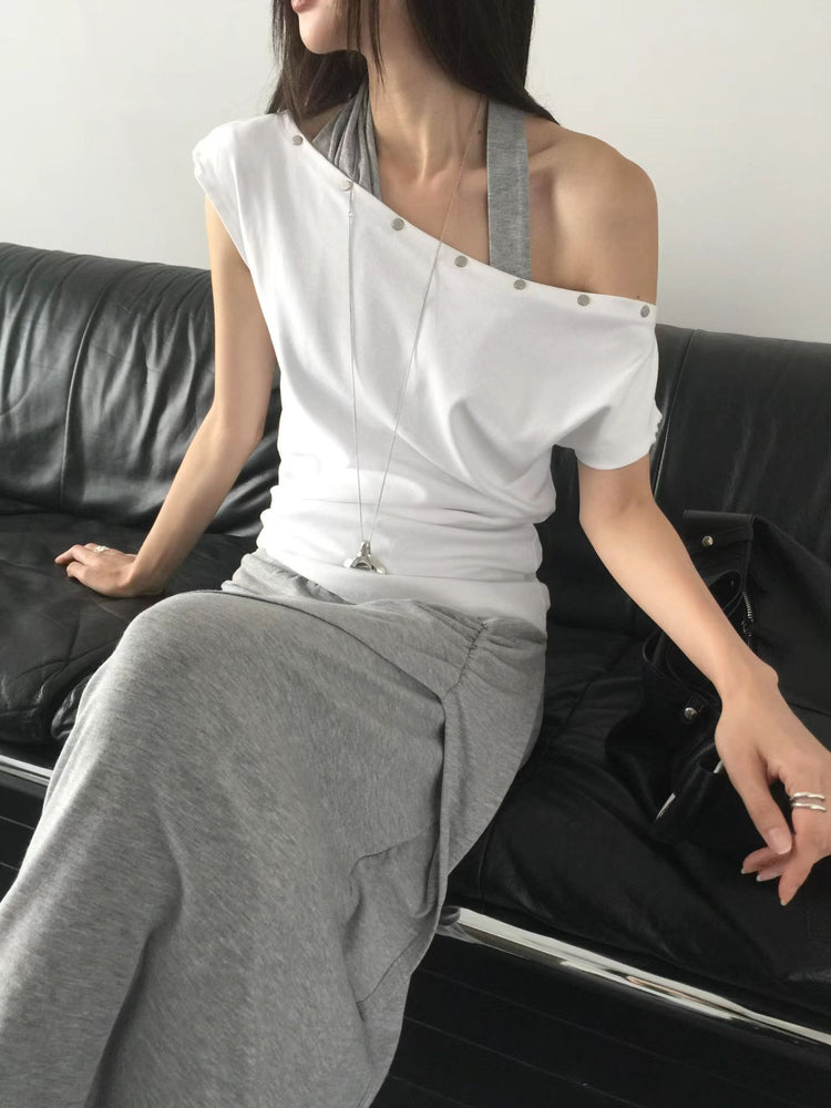 美肩鉚釘細節上衣