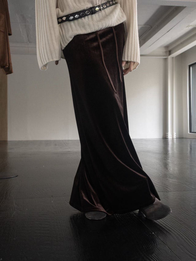 高質絲絨直身及踝裙