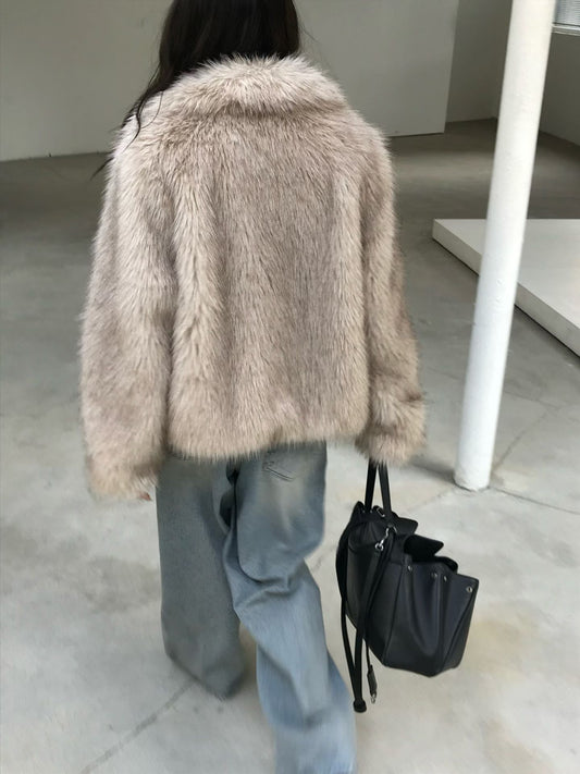 (現)高質仿皮草毛毛外套(可企領)
