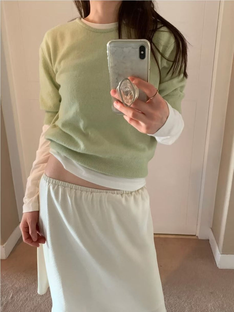 霧光澤紋理短裙