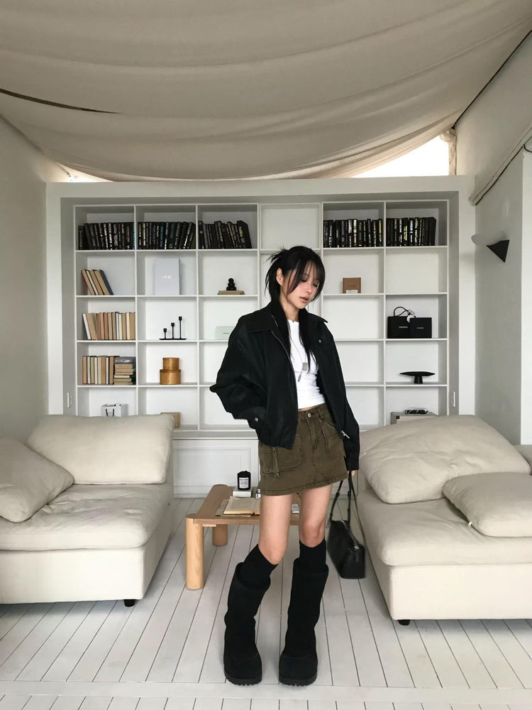 露肩鉚釘細節修身上衣