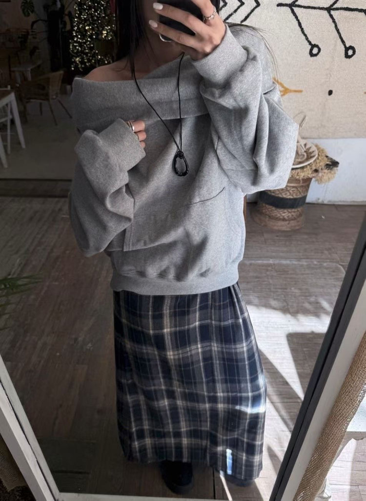 FW美肩垂領連帽衛衣