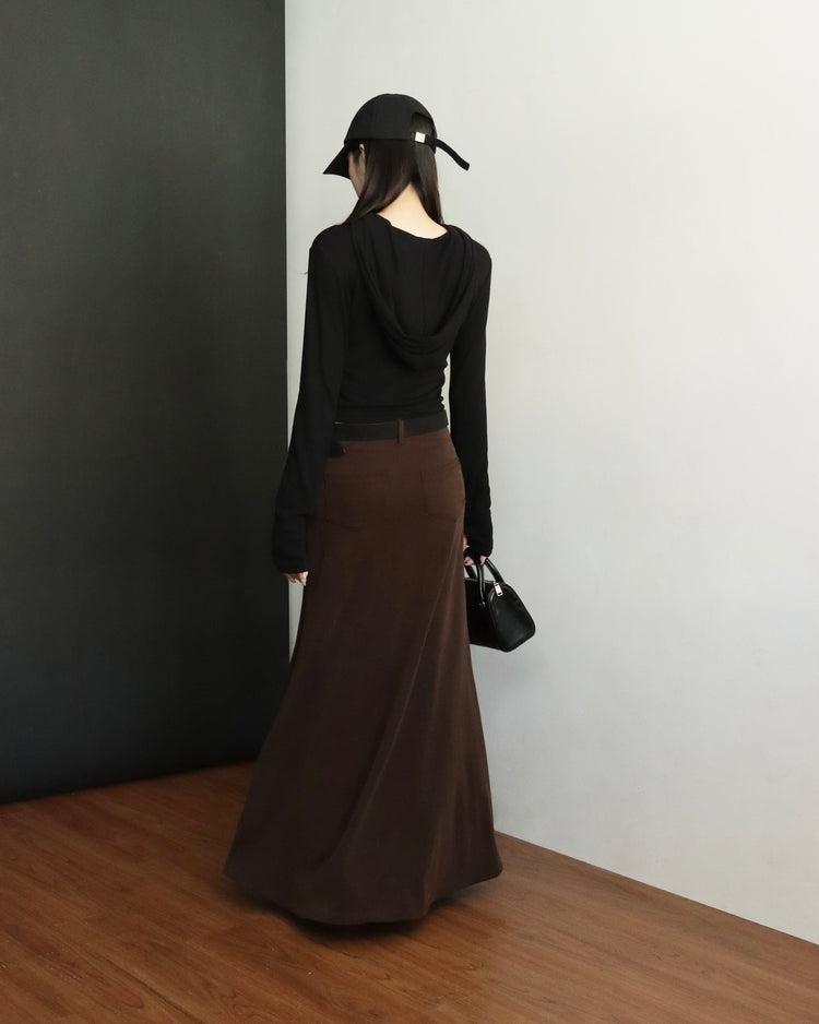 [bypurple.made] cloud maxi skirt-chocolate