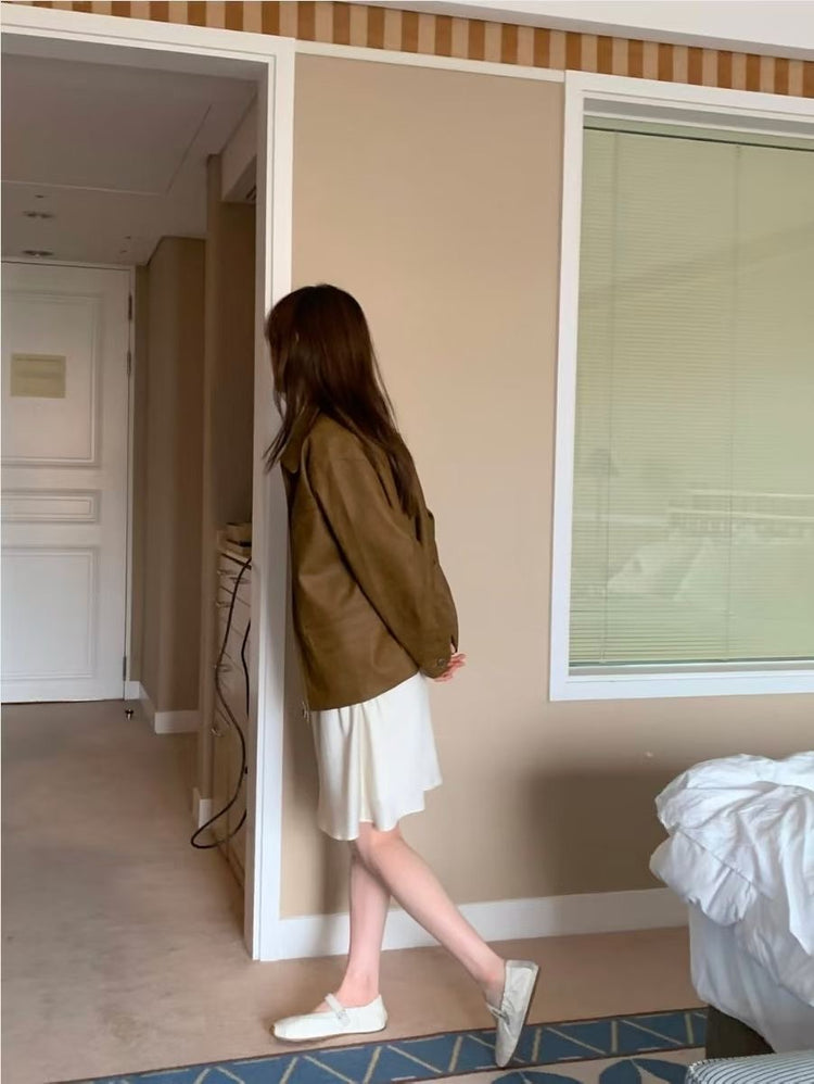 霧光澤紋理短裙