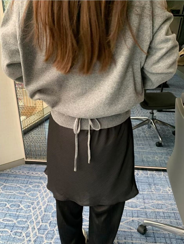 霧光澤紋理短裙