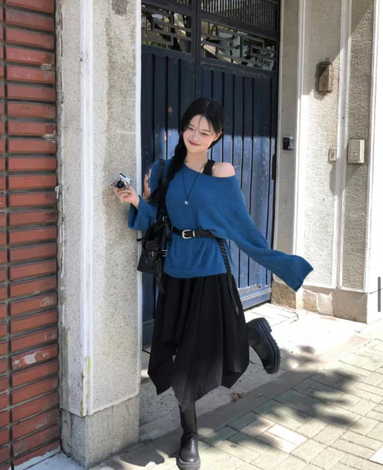 不對稱下擺設計感半裙