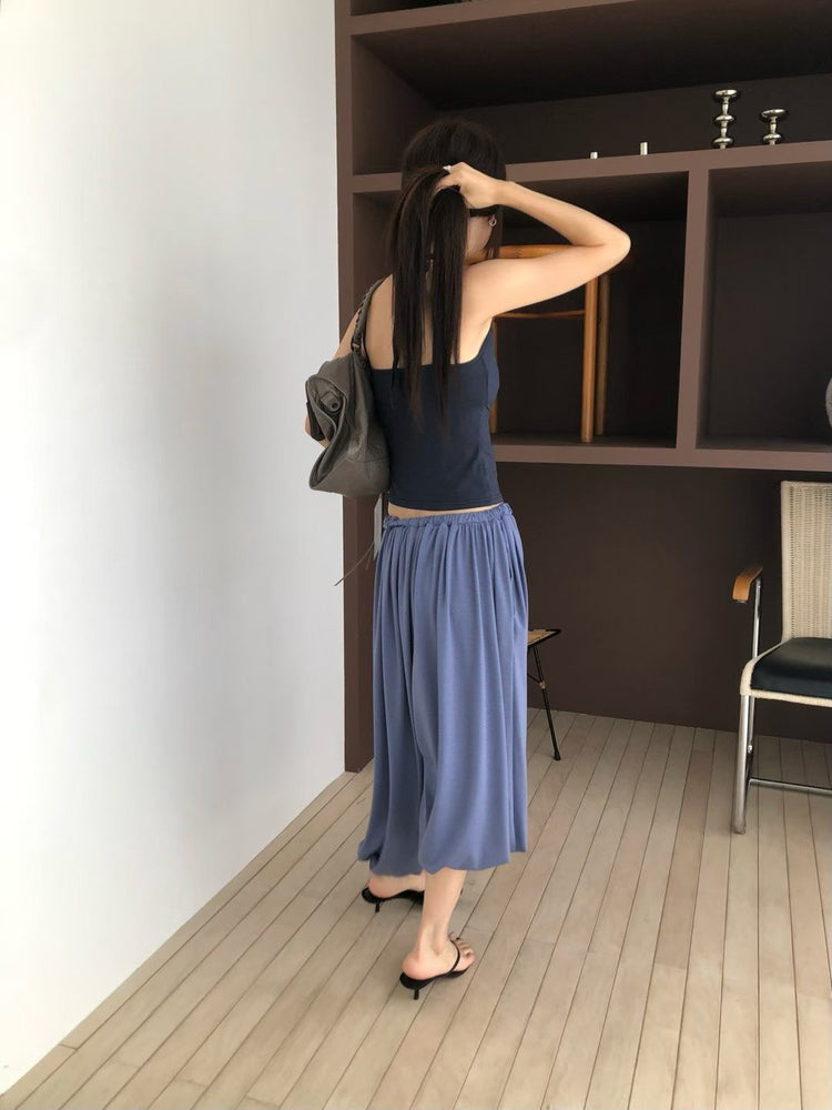 小碎花胸壓線細節雙層背心