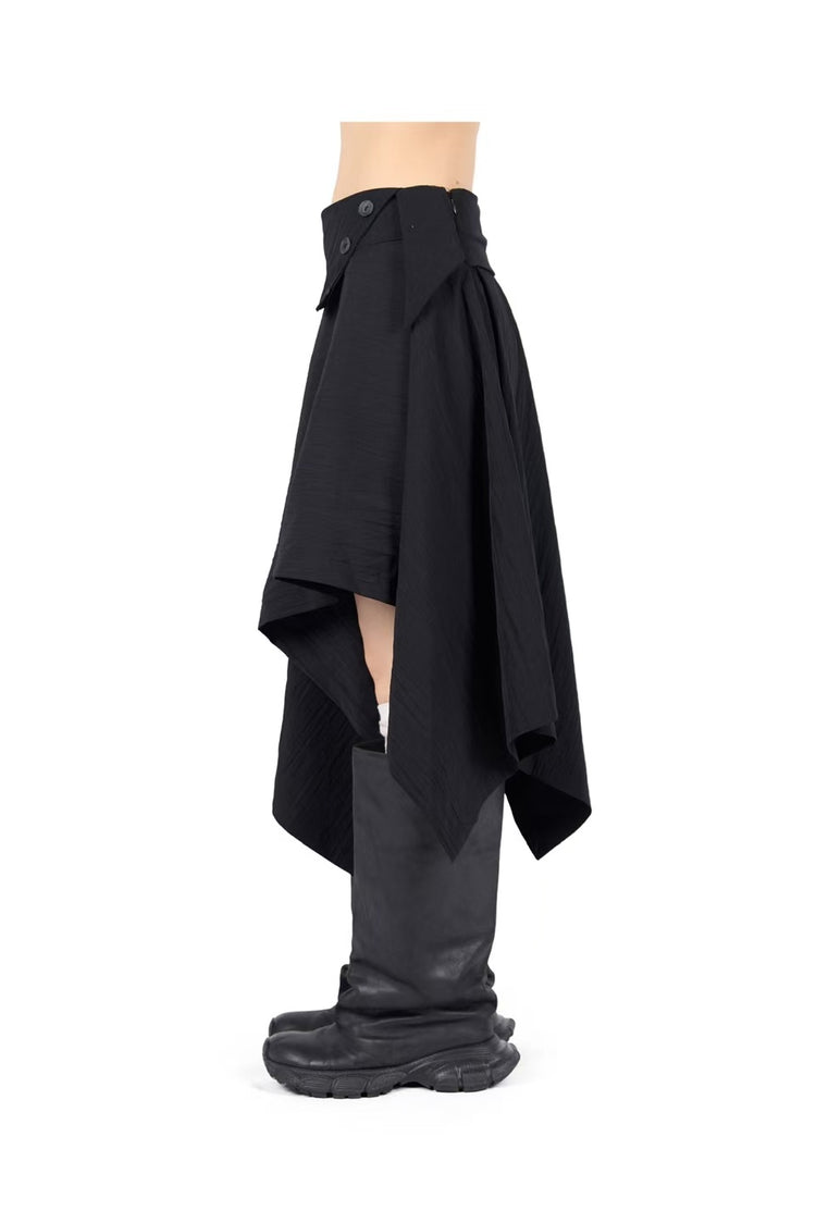 不對稱下擺設計感半裙