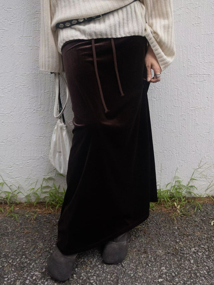 高質絲絨直身及踝裙