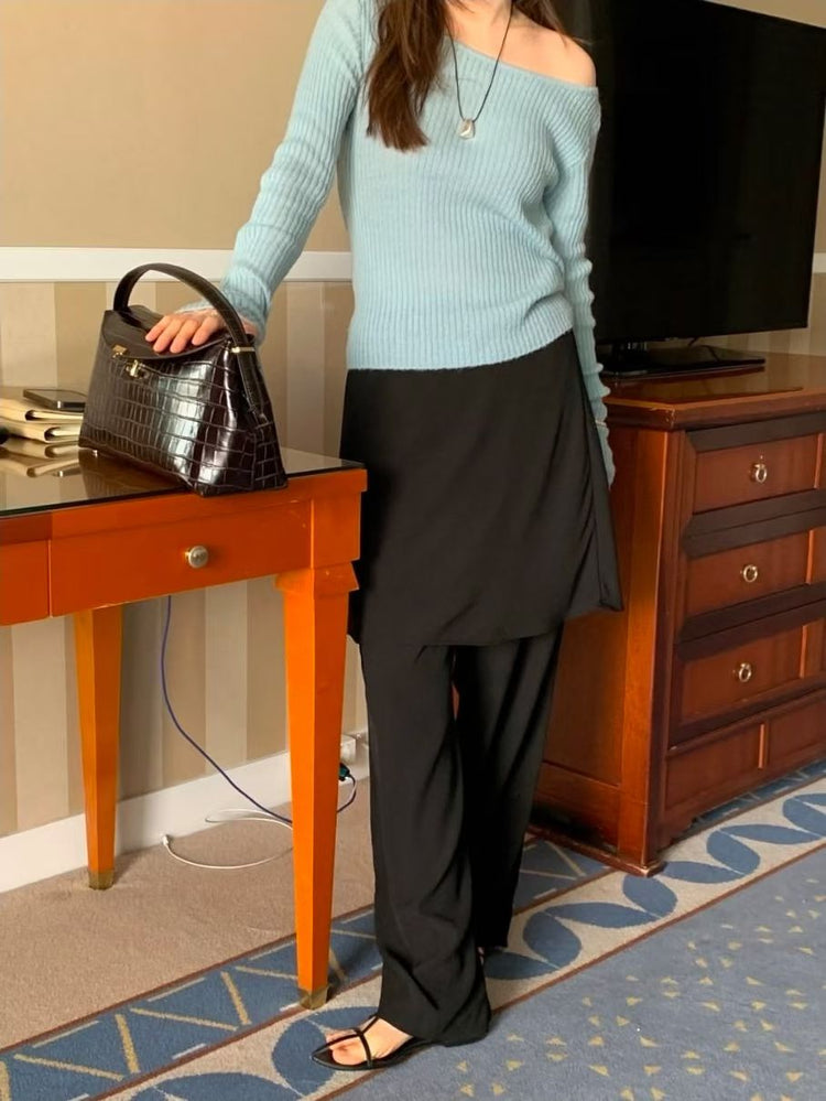 霧光澤紋理短裙