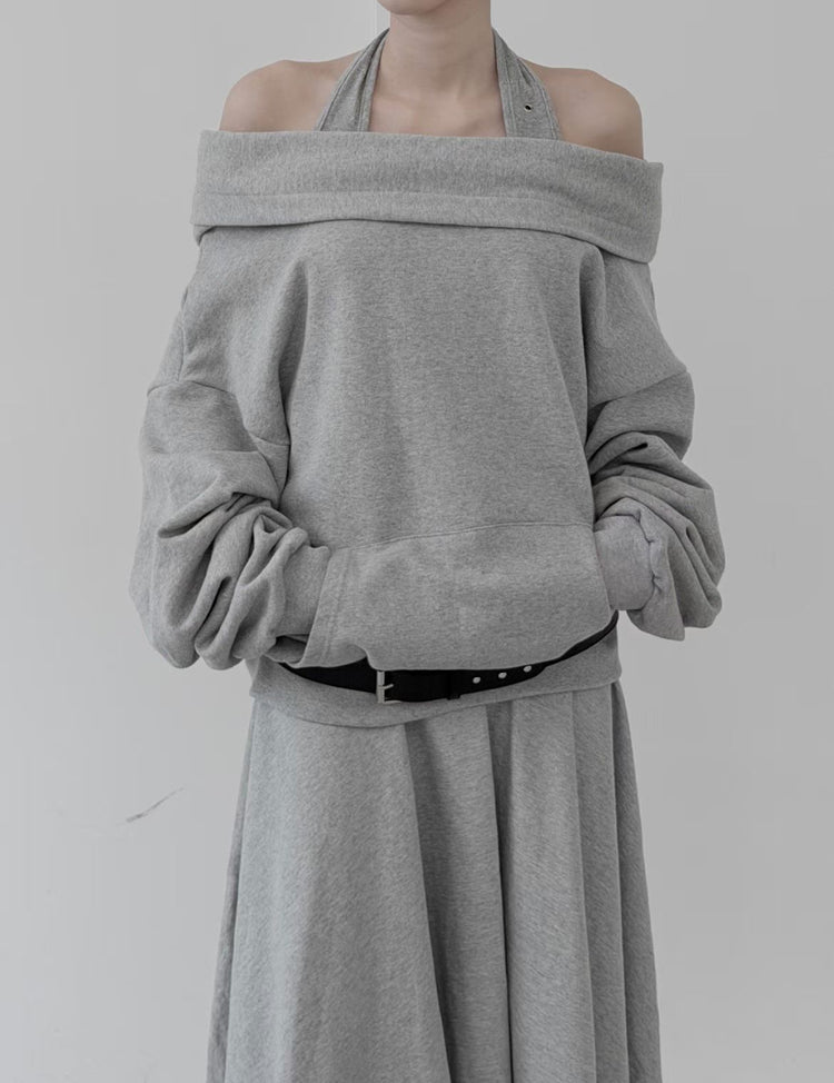 FW美肩垂領連帽衛衣