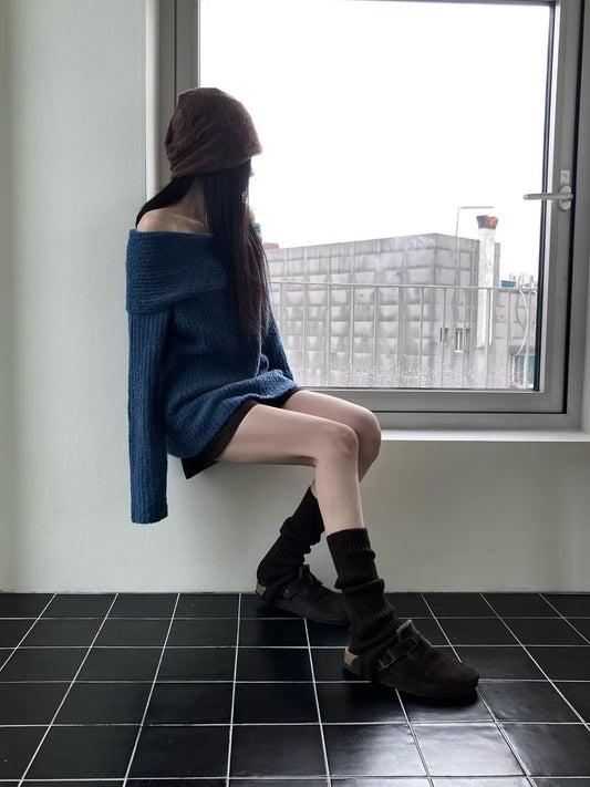 美肩圈毛質感針織毛衣