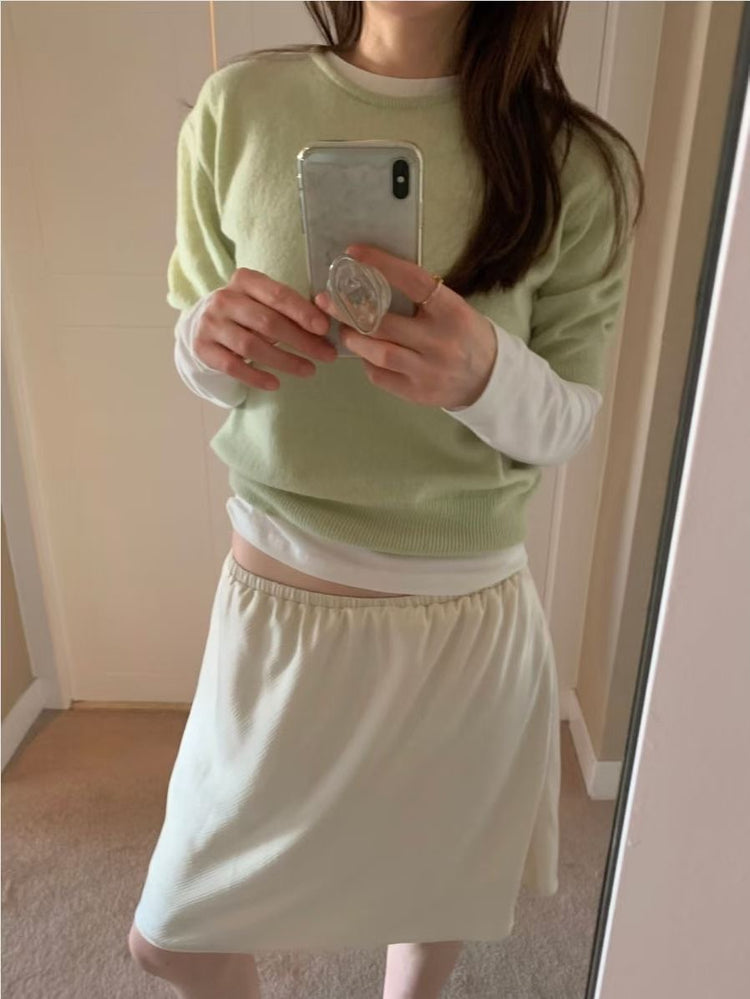 霧光澤紋理短裙