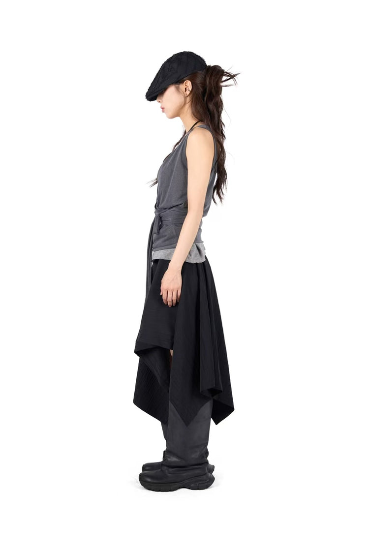 不對稱下擺設計感半裙