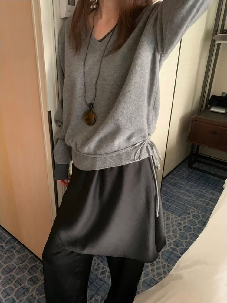 霧光澤紋理短裙