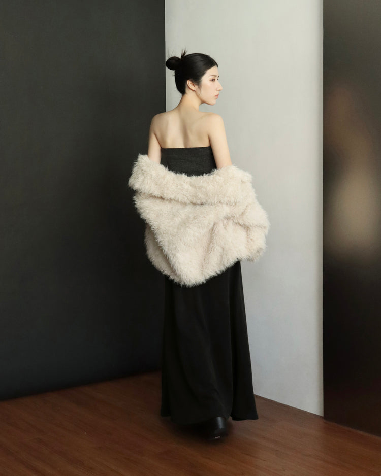 [bypurple.made] cloud maxi skirt-black
