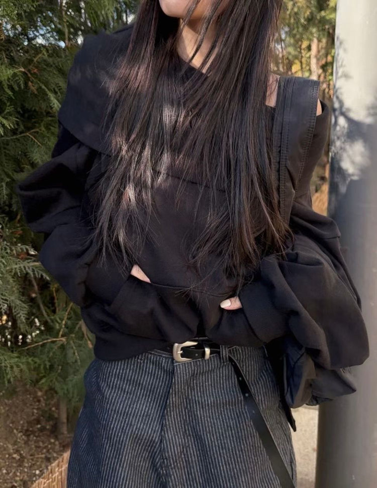 FW美肩垂領連帽衛衣