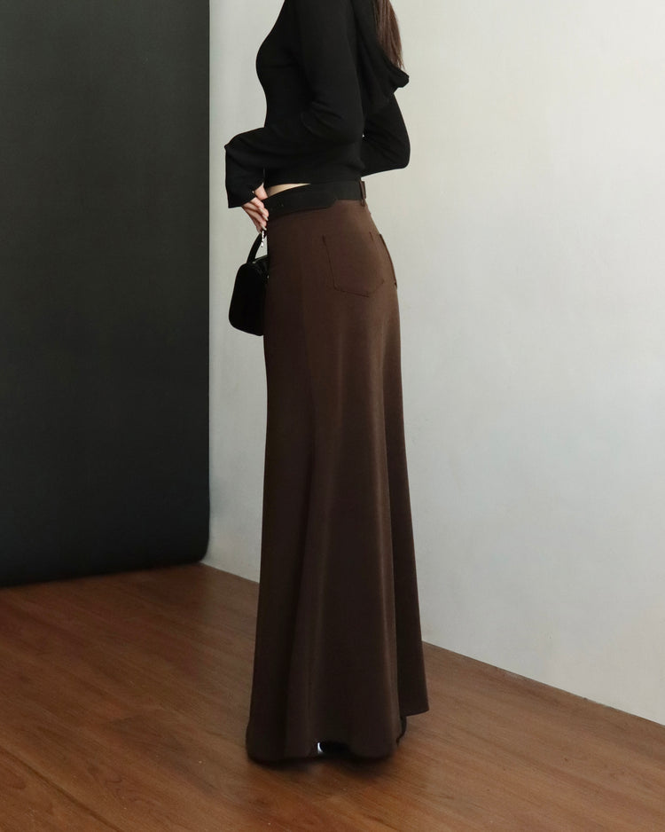 [bypurple.made] cloud maxi skirt-chocolate