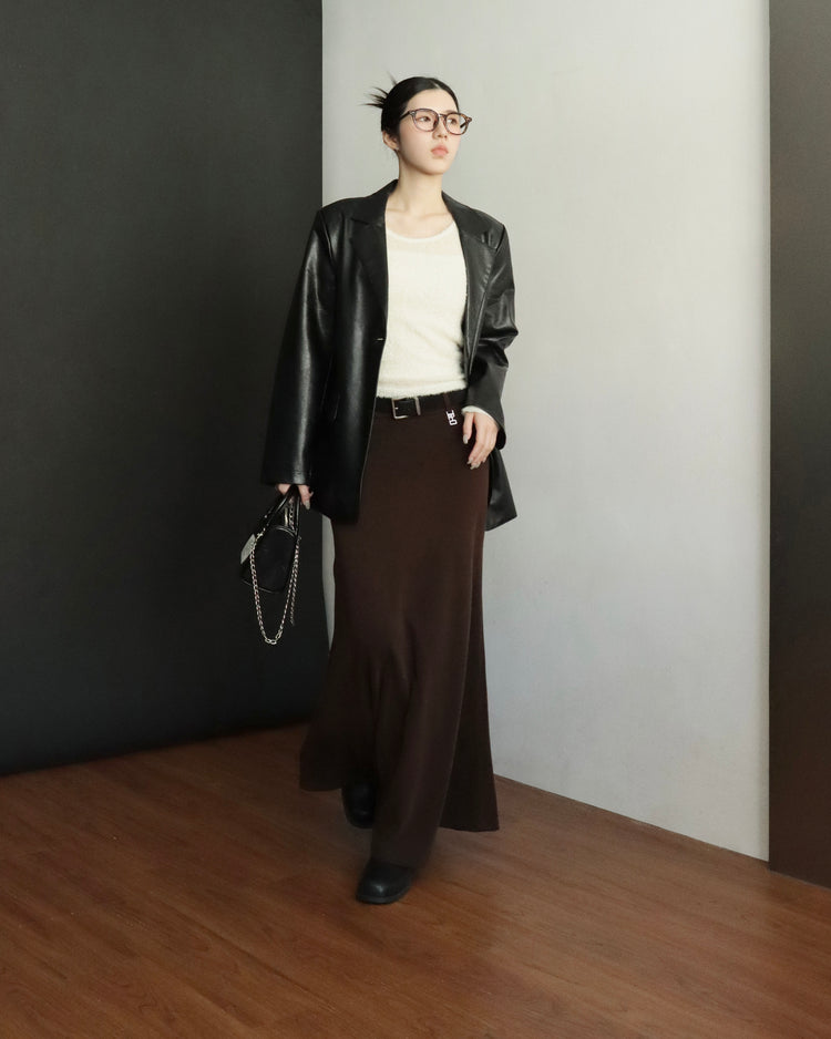 [bypurple.made] cloud maxi skirt-chocolate