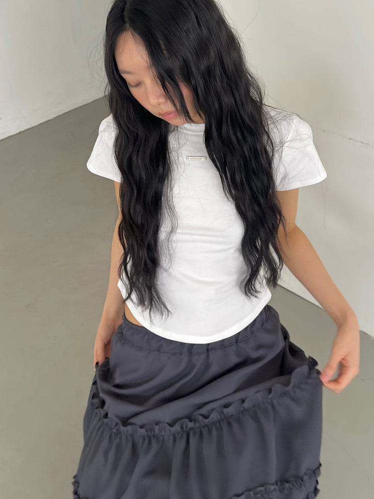 弧下擺鐵牌修身上衣
