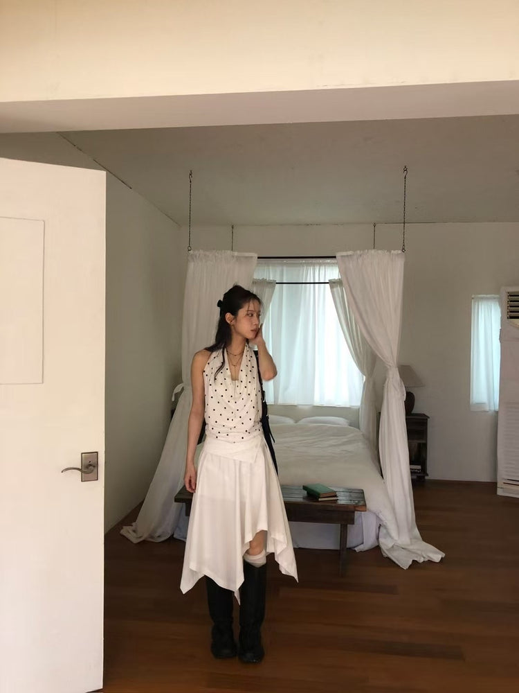 不對稱下擺設計感半裙