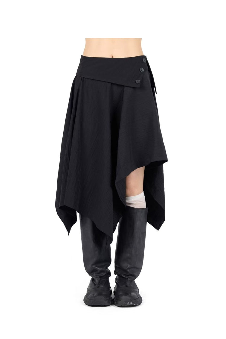 不對稱下擺設計感半裙