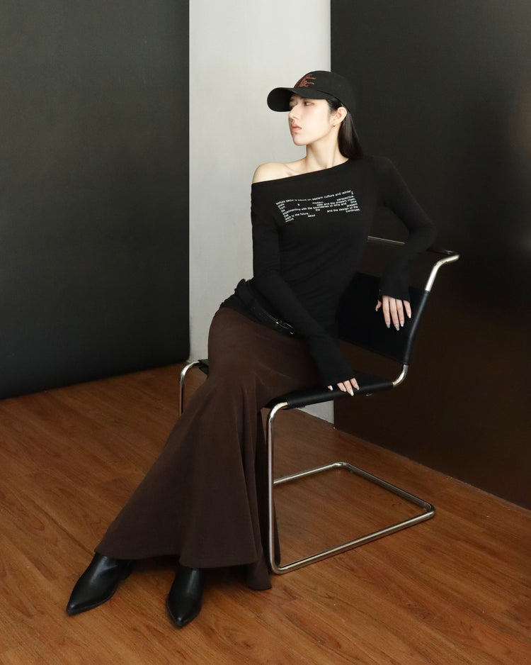 [bypurple.made] cloud maxi skirt-chocolate