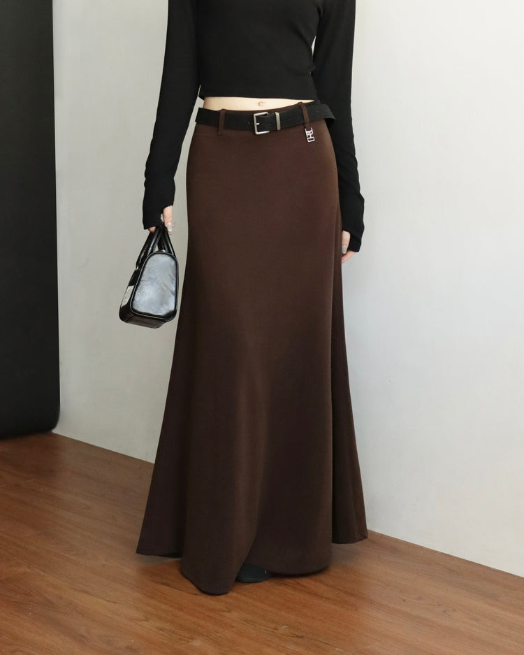 [bypurple.made] cloud maxi skirt-chocolate