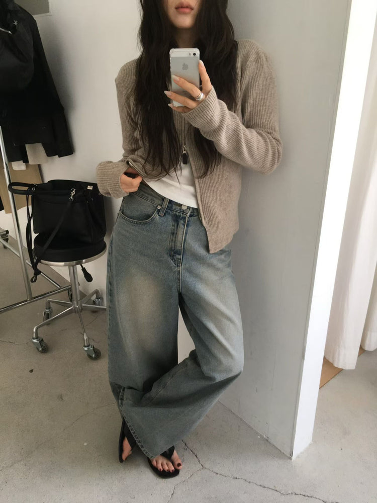 高質復古美色牛仔闊褲