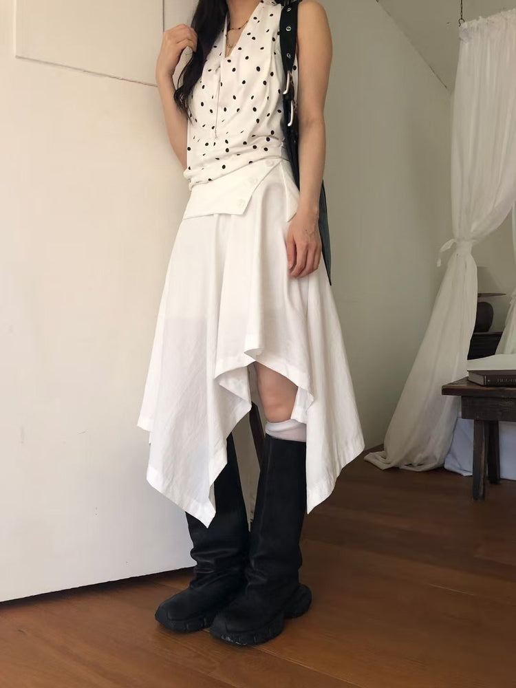 不對稱下擺設計感半裙