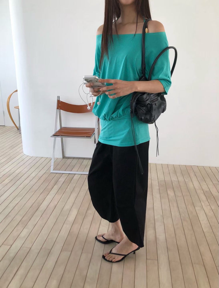 美肩串珠修身細節連身裙
