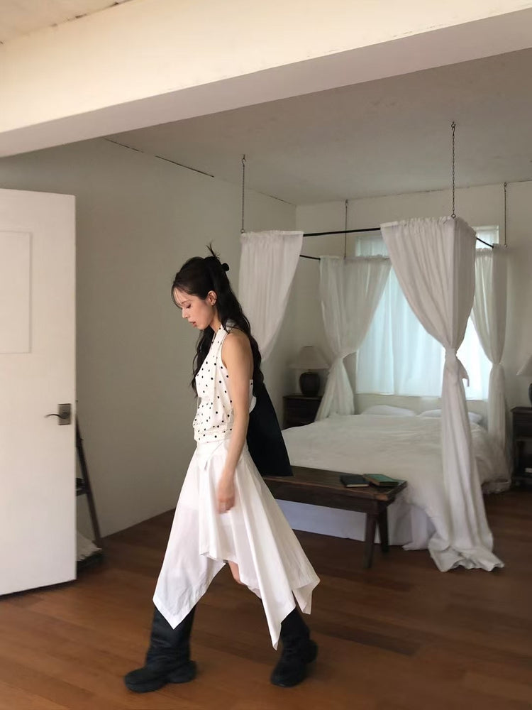 不對稱下擺設計感半裙