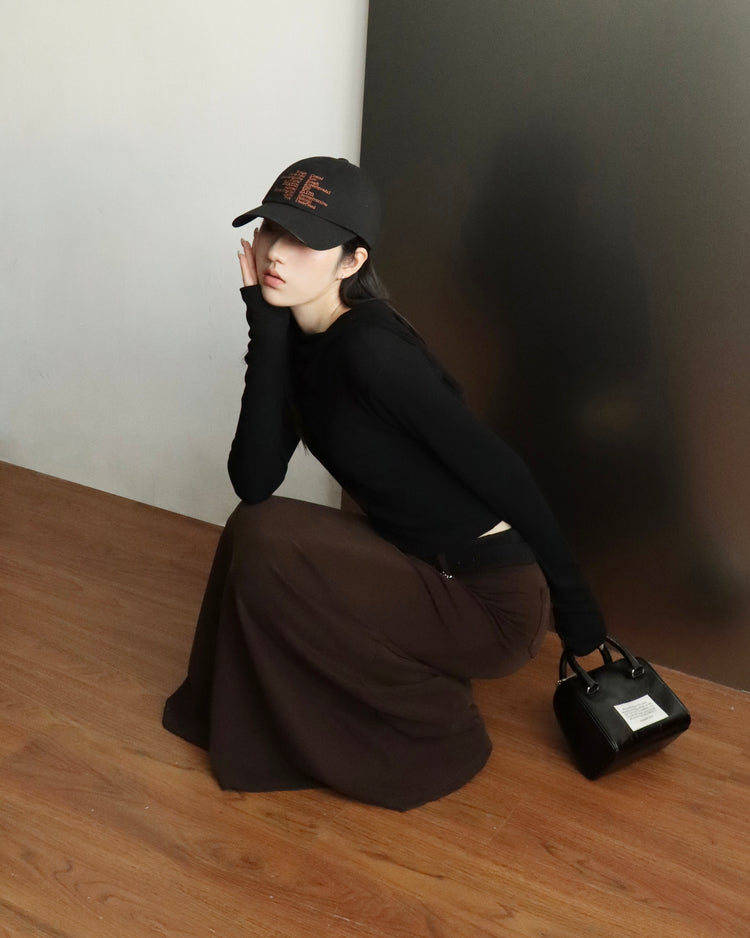 [bypurple.made] cloud maxi skirt-chocolate