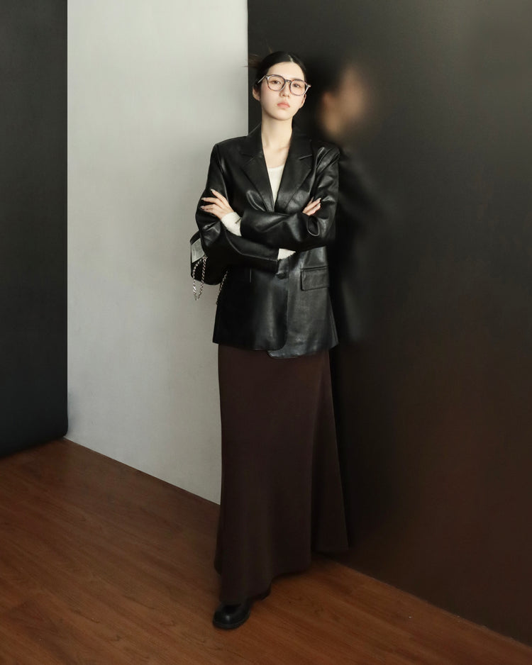 [bypurple.made] cloud maxi skirt-chocolate